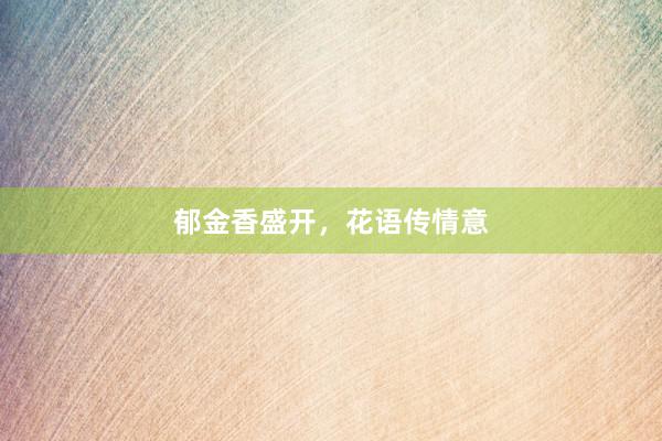 郁金香盛开，花语传情意