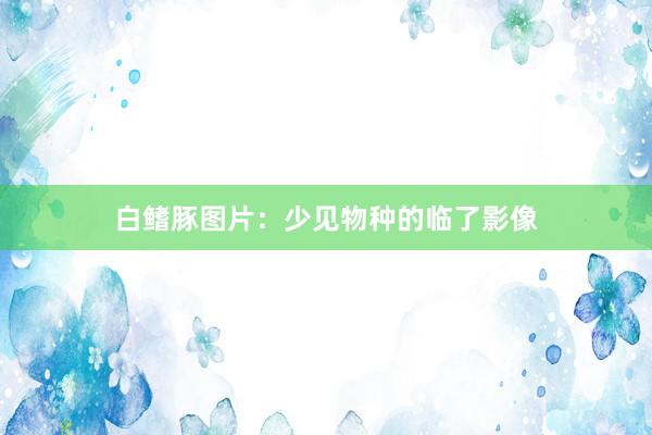 白鳍豚图片：少见物种的临了影像